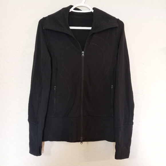 LULULEMON Stride Jacket Zip Up Black Athletic Sweater Size 6 - Picture 1 of 7